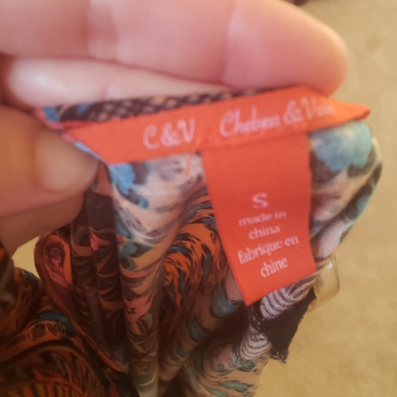 Chelsea & Violet s vivid colors bold garden scene Aztec embroidered trim d… - Picture 12 of 13